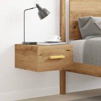 Berkfield Home Suitable Wall-mounted Bedside Cabinet Artisan Oak 35x35x20 cm in Brown | Size: 35 x 35 x 20 cm