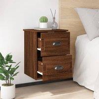 Berkfield Home Elegant Wall-mounted Bedside Cabinet Brown Oak 41.5x36x53cm | Size: 41.5x36x53 cm