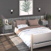 Berkfield Home Suitable Wall-mounted Bedside Cabinet Grey Sonoma