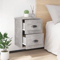 Berkfield Home Elegant Wall-mounted Bedside Cabinet Concrete Grey 41.5x36x53cm | Size: 41.5x36x53 cm