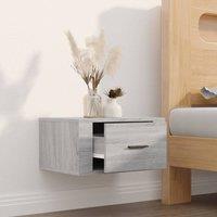 Berkfield Home Elegant Wall-mounted Bedside Cabinet Grey Sonoma 50x36x25 cm | Size: 50 x 36 x 25 cm