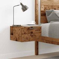 Berkfield Home Durable Wall-mounted Bedside Cabinet Old Wood 34x30x20 cm in Brown | Size: 34 x 30 x 20 cm