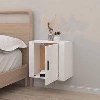 Berkfield Home Elegant Wall-mounted Bedside Cabinet High Gloss White 50x30x47 cm | Size: 50 x 30 x 47 cm