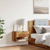 Berkfield Home Durable Wall-mounted Bedside Cabinet Old Wood in Brown