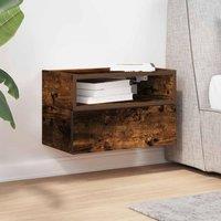 Berkfield Home Durable Wall-mounted Bedside Cabinet Smoked Oak 45x26x28.5 cm in Brown