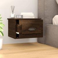 Berkfield Home Elegant Wall-mounted Bedside Cabinet Brown Oak 41.5x36x28cm | Size: 41.5x36x28 cm