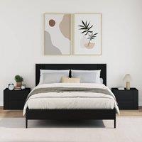 Berkfield Home Decorative Wall-mounted Bedside Cabinets 2 pcs Black 45x30x35 cm | Size: 45 x 30 x 35 cm