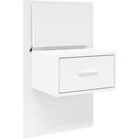 Berkfield Home Decorative Wall-mounted Bedside Cabinet with LED Lights White