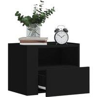 Berkfield Home Decorative Wall-mounted Bedside Cabinet Black 45x30x35 cm | Size: 45 x 30 x 35 cm