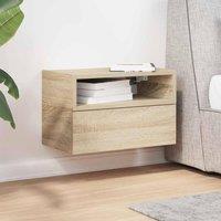 Berkfield Home Durable Wall-mounted Bedside Cabinet Sonoma Oak 45x26x28.5 cm in Light Tan