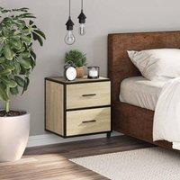 Berkfield Home Durable Wall-mounted Bedside Cabinet Sonoma Oak 40x31x39.5 cm in Light Tan