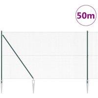 Berkfield Home Green Welded Wire Fence with 13 Spike Posts Green 1.5x50 m Steel