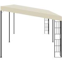 Berkfield Home Durable Wall-mounted Gazebo 3x6 m Cream Fabric in Beige