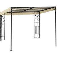 Berkfield Home Durable Wall-mounted Gazebo 3x3x2.5 m Cream in Beige