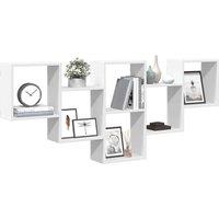 Berkfield Home Durable Wall Shelf White 159x18x66 cm Engineered Wood | Size: 159 x 18 x 66 cm