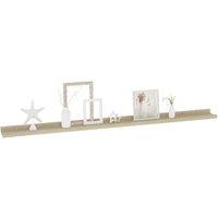 Berkfield Home Decorative Wall Shelves 4 pcs Sonoma Oak 115x9x3 cm in Light Brown | Size: 115 x 9 x 3 cm