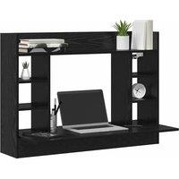 Berkfield Home Modern Wall-Mounted Desk Black Oak 105x48x75 cm Engineered Wood | Size: 105 x 48 x 75 cm
