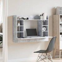 Berkfield Home Modern Wall-Mounted Desk Concrete Grey 105x48x75 cm Engineered Wood | Size: 105 x 48 x 75 cm