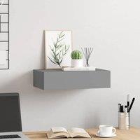 Berkfield Home Elegant Wall-mounted Drawer Shelf Grey 40x23.5x10cm MDF | Size: 40x23.5x10 cm