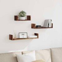 Berkfield Home Decorative Wall Shelves 3 pcs Old Wood Engineered Wood in Brown