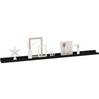 Berkfield Home Decorative Wall Shelves 4 pcs Black 115x9x3 cm | Size: 115 x 9 x 3 cm