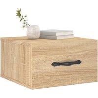 Berkfield Home Decorative Wall-mounted Bedside Cabinets 2 pcs Sonoma Oak 35x35x20 cm in Tan | Size: 35 x 35 x 20 cm