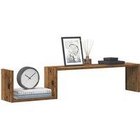 Berkfield Home Durable Wall Shelves 2 pcs Old Wood 100x15x20 cm Engineered Wood in Brown | Size: 100 x 15 x 20 cm