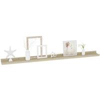 Berkfield Home Decorative Wall Shelves 2 pcs Sonoma Oak 100x9x3 cm in Light Tan | Size: 100 x 9 x 3 cm