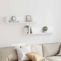 Berkfield Home Decorative Wall Shelves 2 pcs White 100x16.5x16.5 cm Engineered Wood