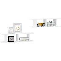 Berkfield Home Sturdy Wall Shelves 2 pcs White 75x18x20 cm Engineered Wood | Size: 75 x 18 x 20 cm