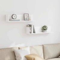 Berkfield Home Decorative Wall Shelves 2 pcs White 75x16.5x16.5 cm Engineered Wood