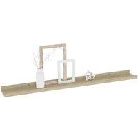 Berkfield Home Decorative Wall Shelves 2 pcs Sonoma Oak 80x9x3 cm in Light Tan | Size: 80 x 9 x 3 cm