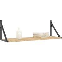 Berkfield Home Beautiful Wall Shelves 2 pcs Sonoma Oak 80x25x25.5 cm Engineered wood in Natural