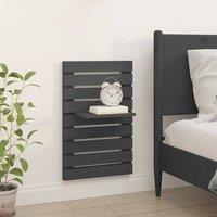 Berkfield Home Beautiful Wall-mounted Bedside Shelves 2 pcs Grey Solid Wood Pine