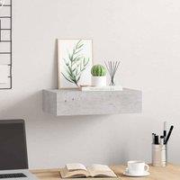 Berkfield Home Elegant Wall-mounted Drawer Shelf Concrete Grey 40x23.5x10cm MDF | Size: 40x23.5x10 cm