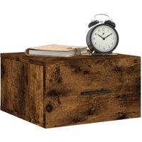 Berkfield Home Decorative Wall-mounted Bedside Cabinets 2 pcs Smoked Oak 35x35x20 cm in Brown | Size: 35 x 35 x 20 cm