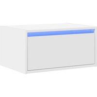 Berkfield Home Durable Wall-mounted Bedside Cabinet with LED Lights White