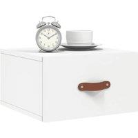 Berkfield Home Decorative Wall-mounted Bedside Cabinet White 35x35x20 cm | Size: 35 x 35 x 20 cm