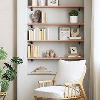 Berkfield Home Beautiful Wall Shelf Light Brown 80x20x2 cm Treated Solid Wood Oak | Size: 80 x 20 x 2 cm