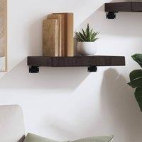 Berkfield Home Beautiful Wall Shelf Dark Grey 40x30x(2-6) cm Treated Solid Wood Oak