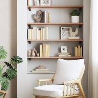 Berkfield Home Beautiful Wall Shelf Light Brown 80x30x2 cm Treated Solid Wood Oak | Size: 80 x 30 x 2 cm