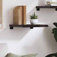 Berkfield Home Beautiful Wall Shelf Dark Grey 40x40x(2-4) cm Treated Solid Wood Oak in Dark Brown