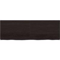 Berkfield Home Beautiful Wall Shelf Dark Grey 180x60x(2-6) cm Treated Solid Wood Oak