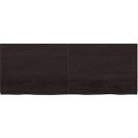 Berkfield Home Beautiful Wall Shelf Dark Grey 160x60x(2-4) cm Treated Solid Wood Oak