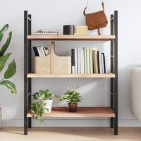 Berkfield Home Beautiful Wall Shelf 80x50x(2-4) cm Untreated Solid Wood Oak in Light Tan