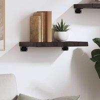 Berkfield Home Beautiful Wall Shelf Dark Grey 40x30x(2-4) cm Treated Solid Wood Oak in Dark Brown