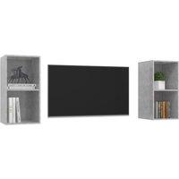 Berkfield Home Practical Wall-mounted TV Cabinets 2 pcs Concrete Grey Engineered Wood