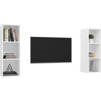 Berkfield Home Practical Wall-mounted TV Cabinets 2 pcs White Engineered Wood