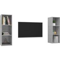 Berkfield Home Practical Wall-mounted TV Cabinets 2 pcs Concrete Grey Engineered Wood