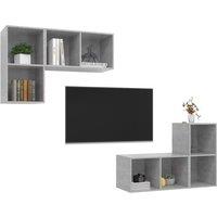 Berkfield Home Practical Wall-mounted TV Cabinets 4 pcs Concrete Grey Engineered Wood